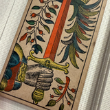 “Ace of Swords”- Historical Antique Hand Painted Tarot Card 1890s