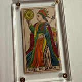 “Queen of Coins”- Historical Antique Hand Painted Tarot Card 1890s
