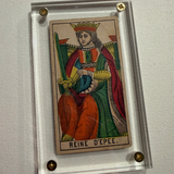 “Queen of Swords”- Historical Antique Hand Painted Tarot Card 1890s