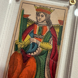 “Queen of Swords”- Historical Antique Hand Painted Tarot Card 1890s