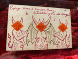 ‘Demon Wings” Original Ink Transformation Playing Card