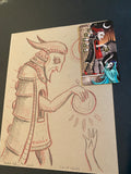 “Six of Pentacles” Original Deviant Moon Tarot Concept Sketch 2007