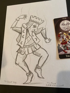 “Puppet King-The Moon” Original Deviant Moon Tarot Concept Sketch 2004