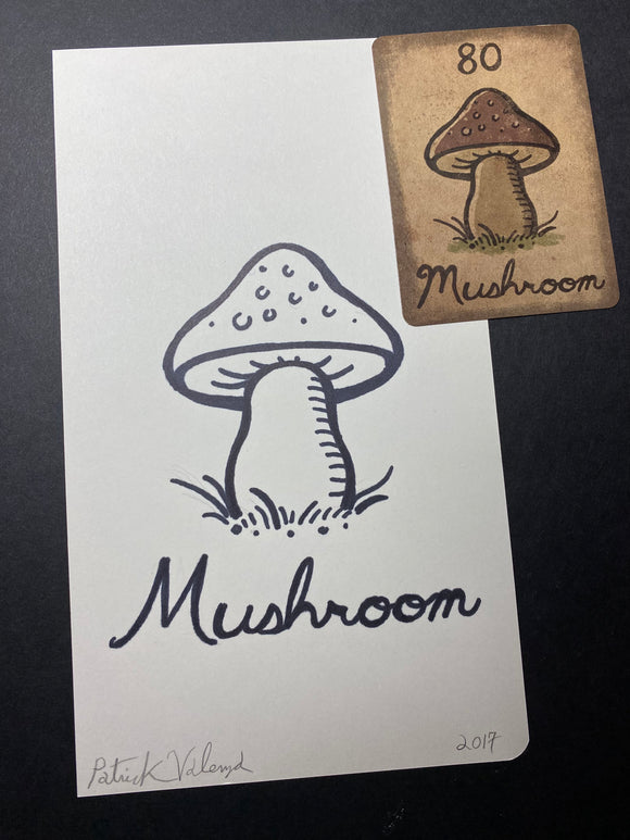 Mushroom/Mildred Payne- Original Ink Drawing/ Signed