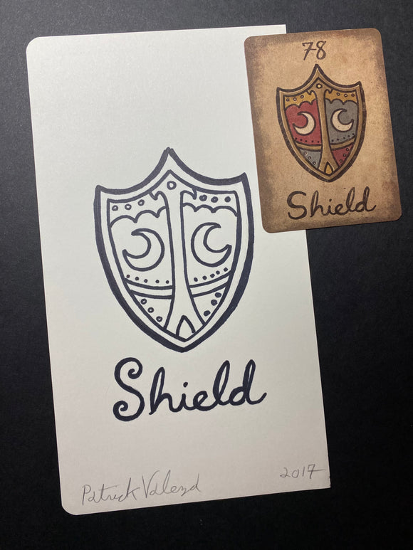 Shield Saturn/Mildred Payne- Original Ink Drawing/ Signed