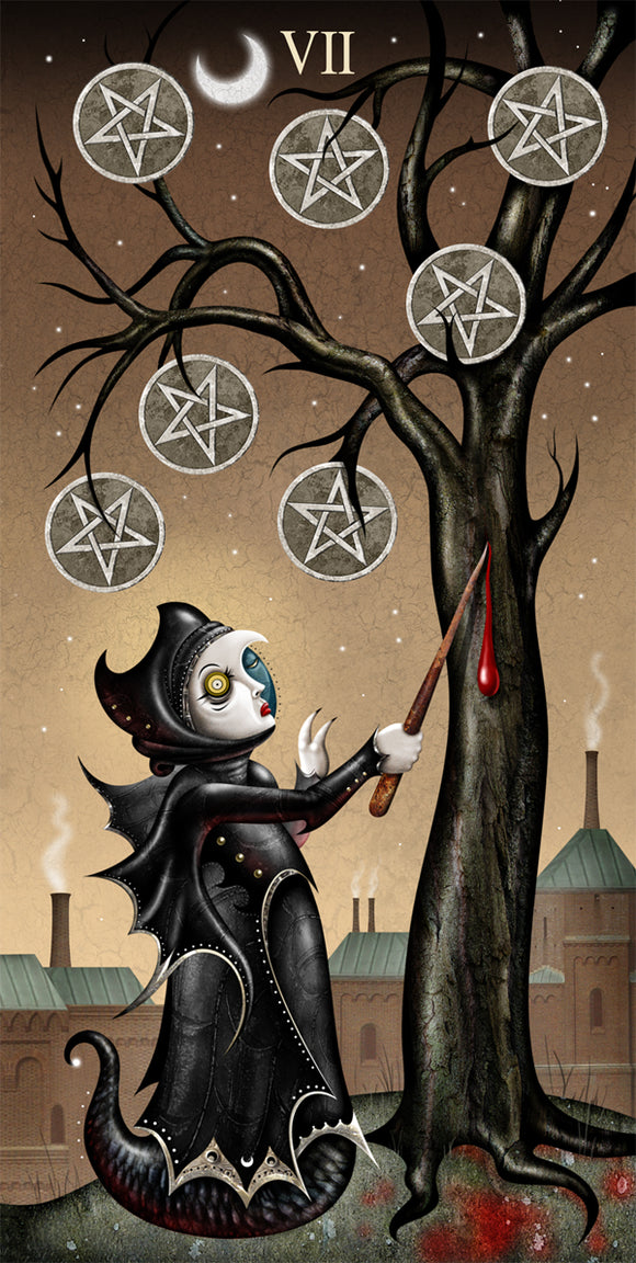 #74 SEVEN of PENTACLES HQ Giclee/Print