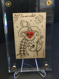 "Serenade" Ace of Hearts Original Valenza Transformation Sketch-Inked on 1830s Card
