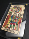 "The Lovers”-Original Antique Hand Painted Tarot Card 1890s