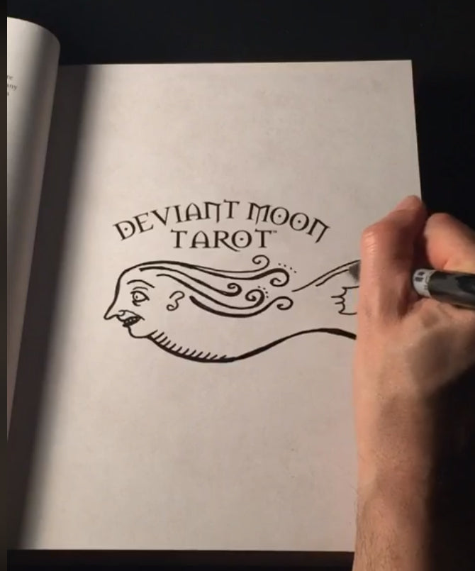 Signed OOAK DOODLE PAGE Deviant Moon Tarot Book – Deviant Moon Inc