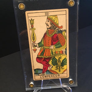 ‘The Emperor”-Original Antique Hand Painted Tarot Card 1890s