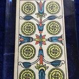 “8 of Coins”-Historical Antique Hand Painted Tarot Card 1890s