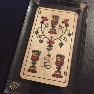 “Three of Cups”-Authentic Antique Tarot Card 1930