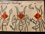 ‘Midnight Meeting’ Original Ink Transformation Playing Card on c.1830