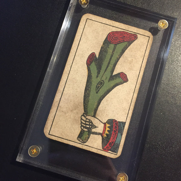 “Ace of Wands”-Authentic Antique Tarot Card 1930