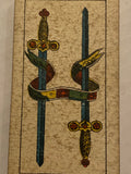 “2 of Swords”-Authentic Antique Tarot Card 1920.  G. Cassini  Brescia