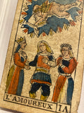 ‘The Lovers”-Historical Antique Hand Painted Tarot Card 1850
