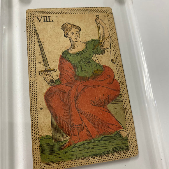 Justice -Historical Minchiate Tarot Card c.1850
