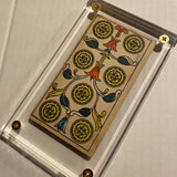 “7 of Coins”- Historical Antique Hand Painted Tarot Card 1890s