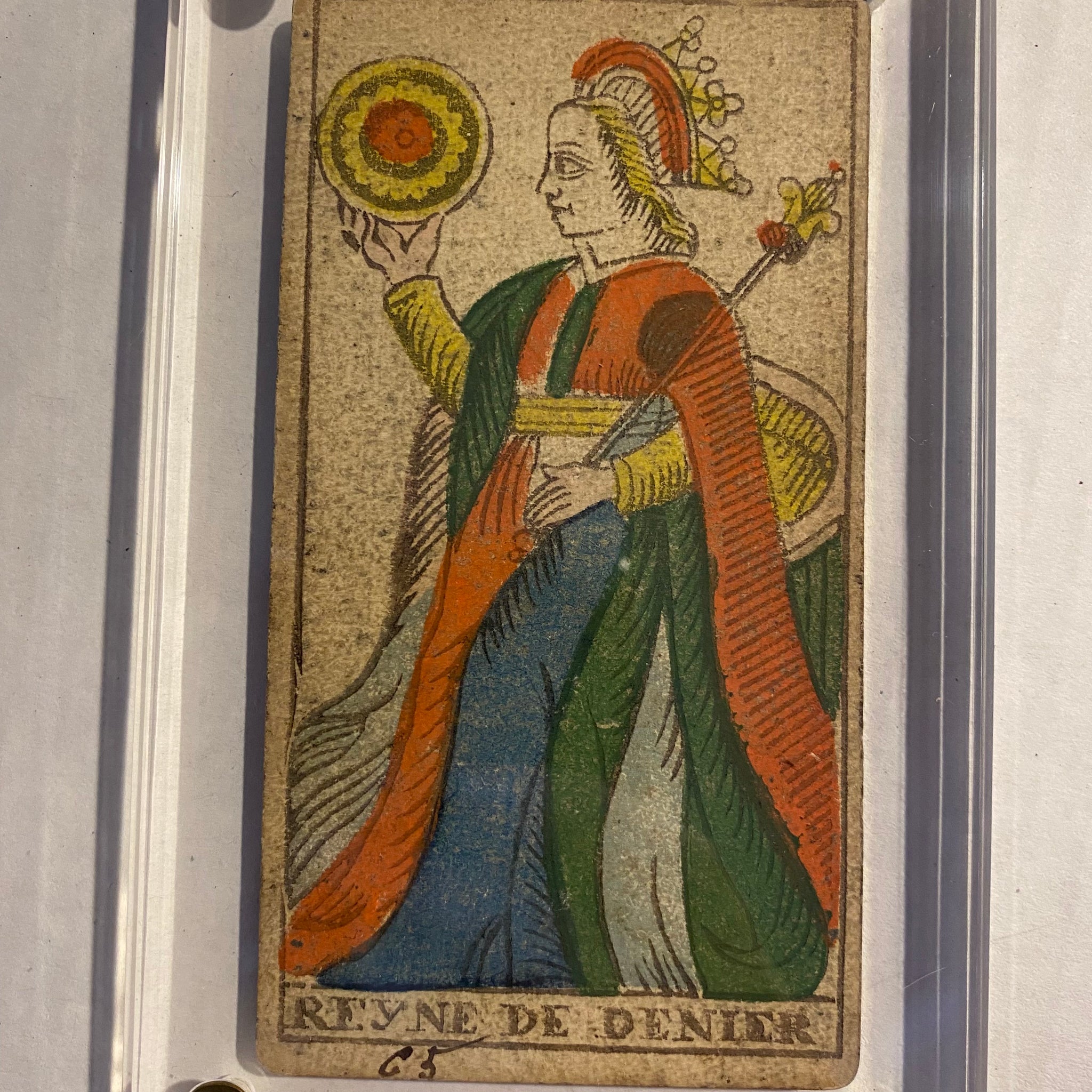 Queen of Coins. c.1839 Tarot Marseille Bernardin Suzanne – Deviant