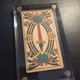 “7 of Swords”- Historical Antique Hand Painted Tarot Card 1890s
