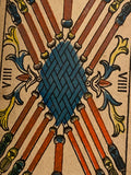 “9 of Wands”- Historical Antique Hand Painted Tarot Card 1890s