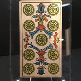“Nine of Coins”-Original Antique Hand Painted Card 1890s