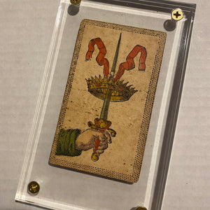 Ace of Swords -Historical Minchiate Tarot Card c.1850