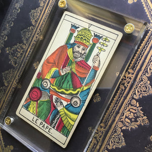 “The Pope”-Historical Antique Hand Painted Tarot Card 1890s