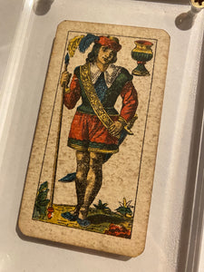 “Page of Cups”-Authentic Antique Tarot Card 1920.  G. Cassini  Brescia