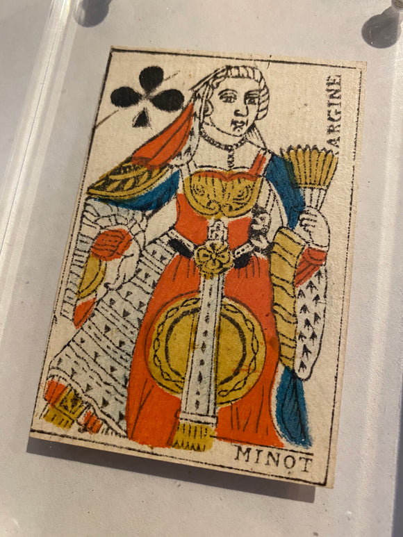 Queen of Clubs-Authentic 18th Century Playing Card