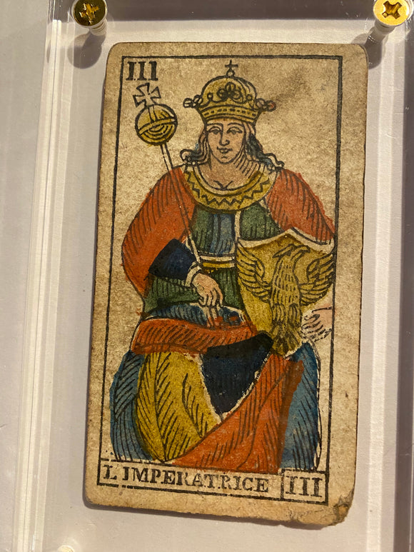 “The Empress”—Historical Antique Hand Painted Tarot Card 1850