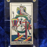“Wheel of Fortune”-Historical Antique Hand Painted Tarot Card 1890s