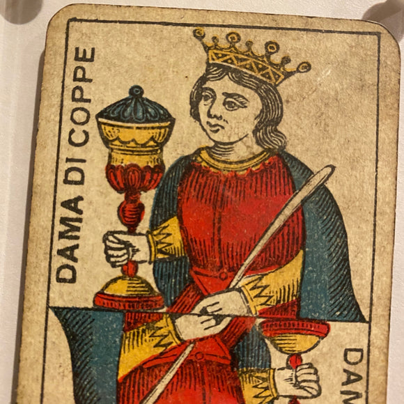 “Queen of Cups”-Authentic Antique Tarot Card 1930