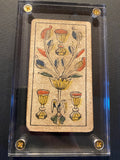 “3 of Cups”-Historical Antique Hand Painted Tarot Card 1850