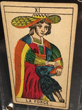 Strength”-Original Antique Hand Painted Tarot Card 1890s