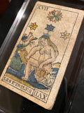 “The Star”-Historical Antique Hand Painted Tarot Card 1850