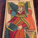 "The High Priestess”-Original Antique Hand Painted Tarot Card 1890s