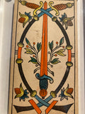“3 of Swords”- Historical Antique Hand Painted Tarot Card 1890s
