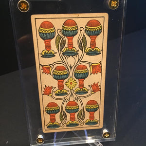 ‘8 of Cups”-Historical Antique Hand Painted Tarot Card 1890s