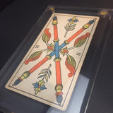 “Two of Wands”-Original Hand Painted Card 1890s