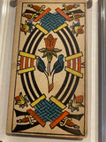 “6 of Swords”- Historical Antique Hand Painted Tarot Card 1890s