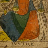 Justice.  c.1839 Tarot Marseille Bernardin Suzanne