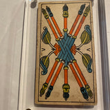 “5 of Wands”- Historical Antique Hand Painted Tarot Card 1890s