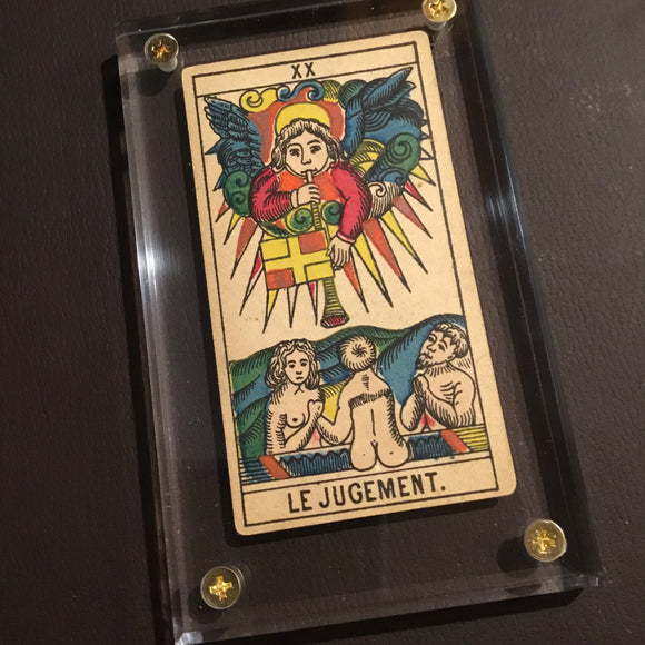 “Judgment”-Historical Antique Hand Painted Tarot Card 1890s