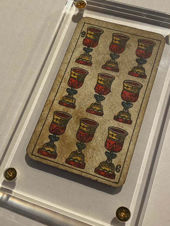 “ 9 of Cups”-Authentic Antique Tarot Card 1930