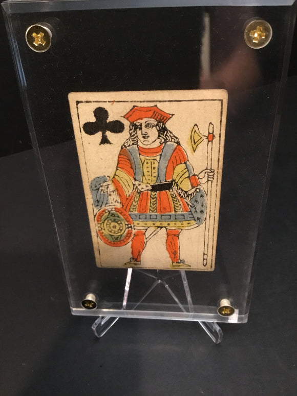 Jack of Clubs~Authentic Early 19th Century Playing Card