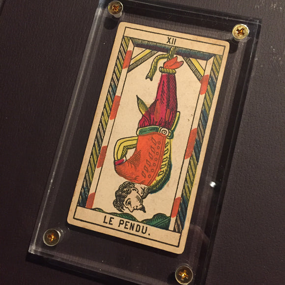 “The Hanged Man”-Historical Antique Hand Painted Tarot Card 1890s