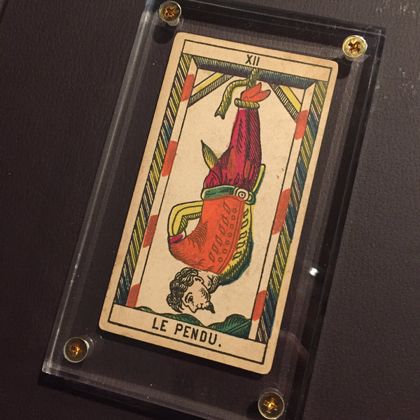 Hanged Man | Tarot hot | Witchy Cat| Dame Darcy | Upcycled | Antique Frame | Recycled Paper